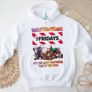 Halloween Thanksgiving Christmas Shirt Horror Movies X TGI Fridays Hallothanksmas Tee