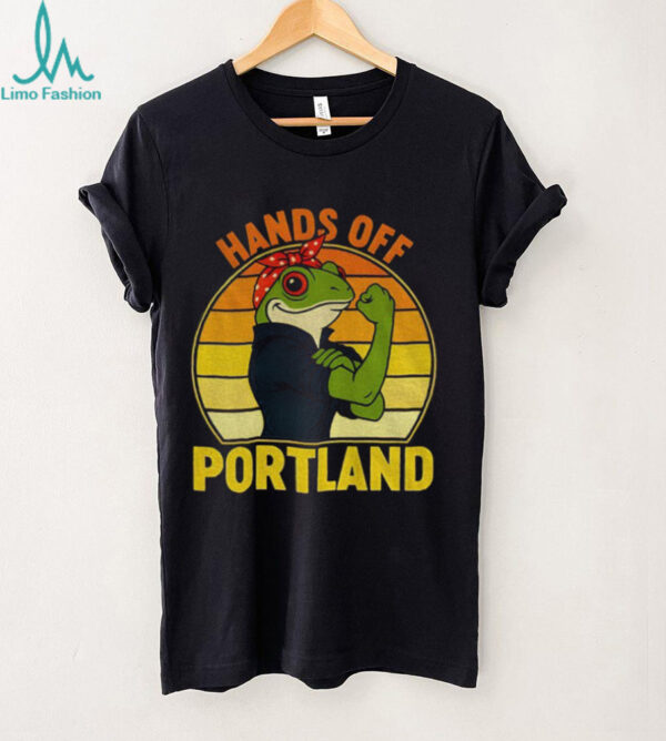 Hands Off Portland Frog Rosie The Riveter vintage shirt