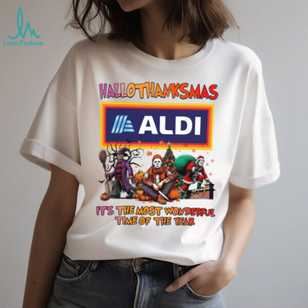 Horror Movies Aldi Hallothanksmas It’s The Most Wonderful Time T Shirt