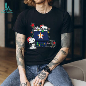 Houston Astros Christmas Snoopy Doghouse T Shirt