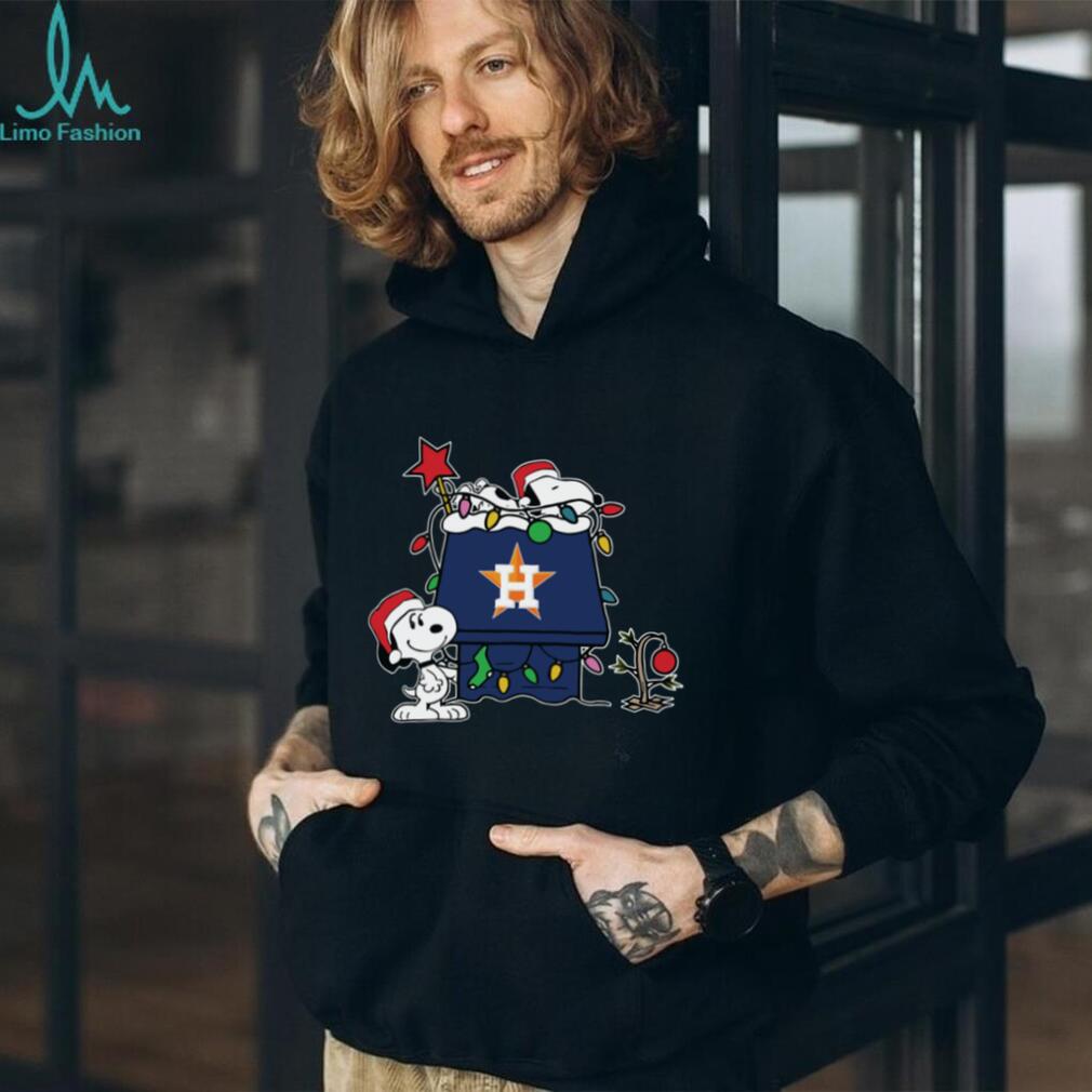Houston Astros Christmas Snoopy Doghouse T Shirt Houston Astros Christmas Snoopy Doghouse T Shirt