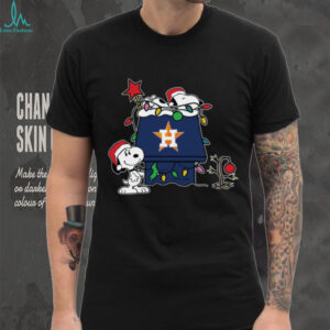 Houston Astros Christmas Snoopy Doghouse T Shirt