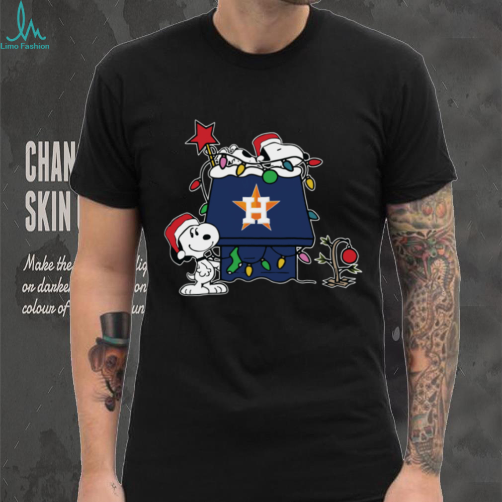 Houston Astros Christmas Snoopy Doghouse T Shirt Houston Astros Christmas Snoopy Doghouse T Shirt