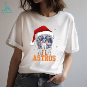 Houston Astros Santa Christmas Lights Family Shirt – Personalized MLB Fan Tee – Custom Holiday Baseball Apparel Gift for Kids