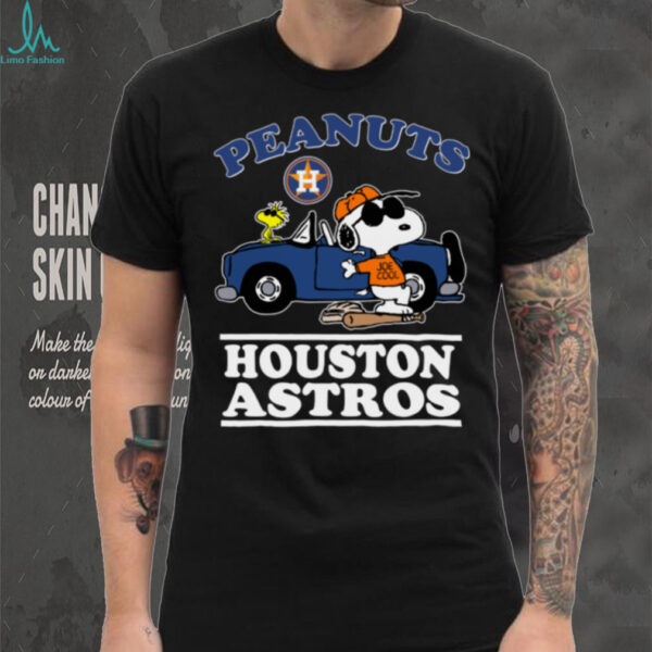 Houston Astros Snoopy Peanuts Car Baseball T Shirt