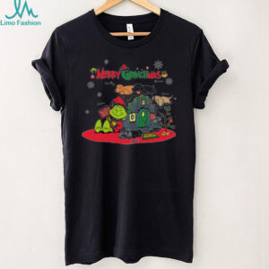 Personalized Merry Grinchmas Shirt, Custom Grinch Christmas T Shirt with Dogs and Family Names, Funny Holiday Gift