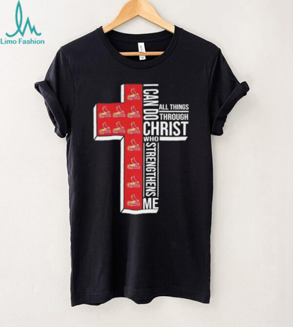 I can do all things through Christ who strengthens me St. Louis Cardinals baseball cross shirt