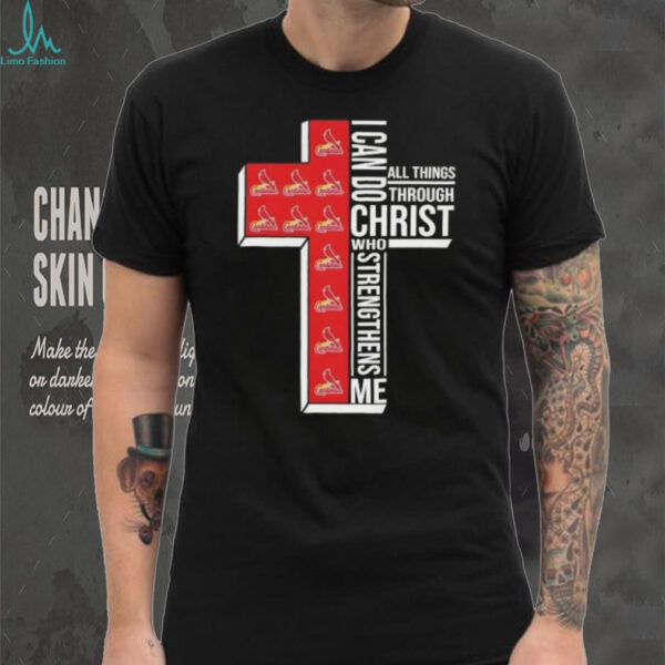 I can do all things through Christ who strengthens me St. Louis Cardinals baseball cross shirt
