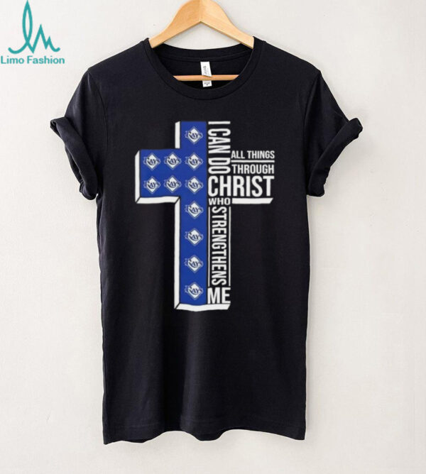 I can do all things through Christ who strengthens me Tampa Bay Rays baseball cross shirt