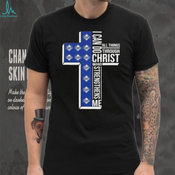 I can do all things through Christ who strengthens me Tampa Bay Rays baseball cross shirt