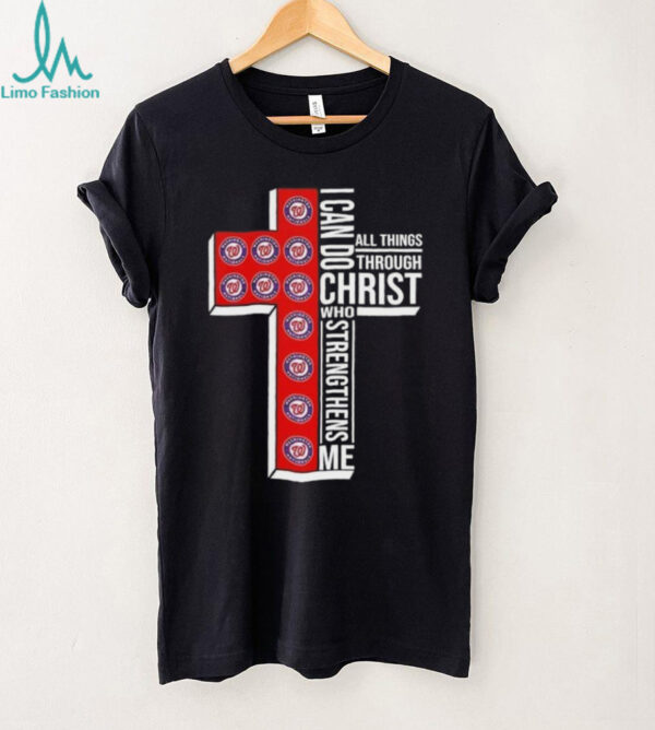 I can do all things through Christ who strengthens me Washington Nationals baseball cross shirt