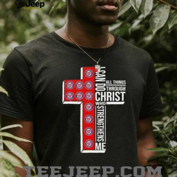 I can do all things through Christ who strengthens me Washington Nationals baseball cross shirt