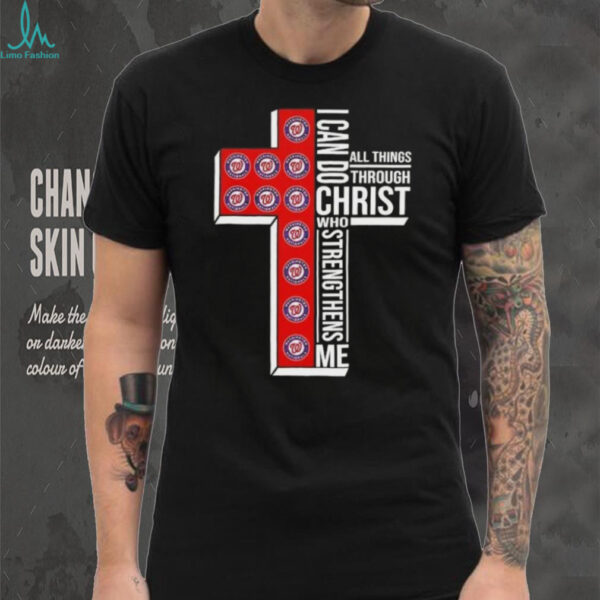 I can do all things through Christ who strengthens me Washington Nationals baseball cross shirt