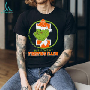 Illinois Fighting Illini Grinch Christmas T Shirt Hates People But Loves Football