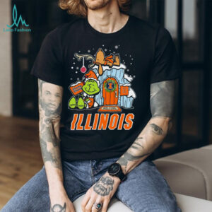 Illinois Fighting Illini Grinch and Snoopy Nuts Welcome Christmas T Shirt