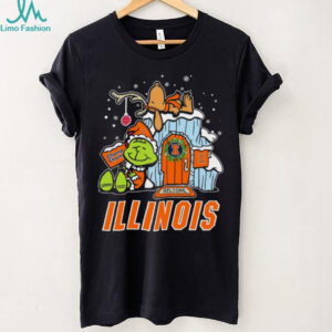 Illinois Fighting Illini Grinch and Snoopy Nuts Welcome Christmas T Shirt