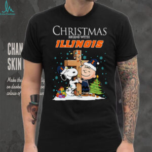Illinois Fighting Illini Snoopy Christmas Shirt Charlie Brown Holiday Football Tee