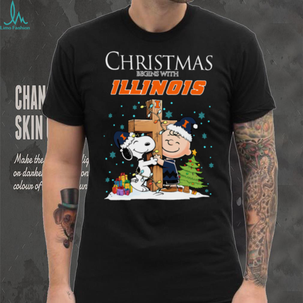 Illinois Fighting Illini Snoopy Christmas Shirt Charlie Brown Holiday Football Tee Illinois Fighting Illini Snoopy Christmas Shirt Charlie Brown Holiday Football Tee