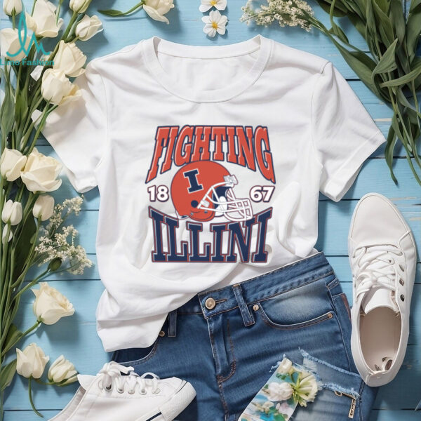 Illinois Fighting Illini Team Helmet T Shirt