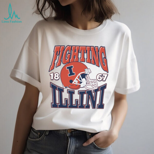 Illinois Fighting Illini Team Helmet T Shirt