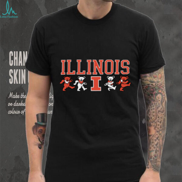 Illinois Fighting Illini X Grateful Dead Mascot Bears T Shirt