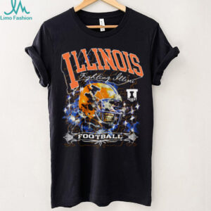 Illinois Illini Retro Grunge College Football Helmet Shirt