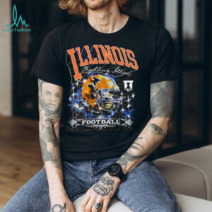 Illinois Illini Retro Grunge College Football Helmet Shirt