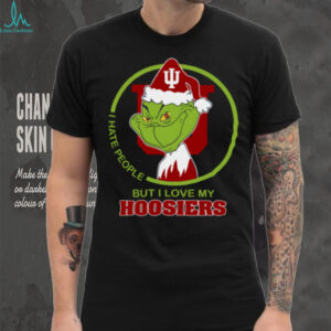 Indiana Hoosiers Grinch Christmas T Shirt Hates People But Loves Football