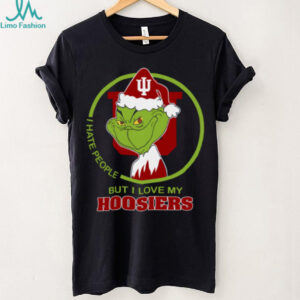 Indiana Hoosiers Grinch Christmas T Shirt Hates People But Loves Football