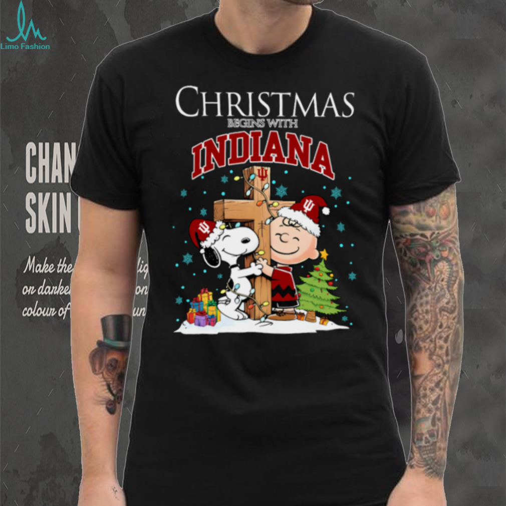 Indiana Hoosiers Snoopy Christmas Shirt Charlie Brown Holiday Football Tee Indiana Hoosiers Snoopy Christmas Shirt Charlie Brown Holiday Football Tee