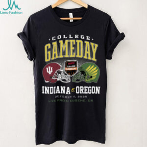 Indiana Hoosiers vs Oregon Ducks College GameDay Live From Eugene OR October 11 2025 Helmets T Shirt