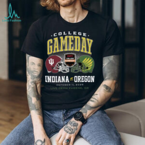 Indiana Hoosiers vs Oregon Ducks College GameDay Live From Eugene OR October 11 2025 Helmets T Shirt