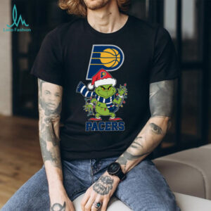 Indiana Pacers Christmas Grinch Santa Hat Holiday 2025 TShirt