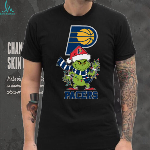 Indiana Pacers Christmas Grinch Santa Hat Holiday 2025 TShirt