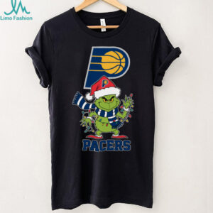 Indiana Pacers Christmas Grinch Santa Hat Holiday 2025 TShirt