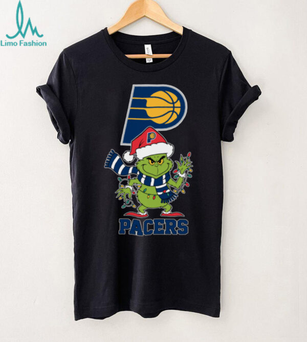 Indiana Pacers Christmas Grinch Santa Hat Holiday 2025 TShirt