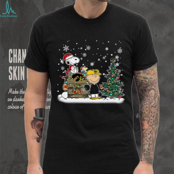 Iowa Hawkeyes Snoopy Charlie Brown Christmas Holiday T Shirt