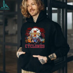 Iowa State Cyclones Halloween Stitch Horror Shirt – Personalized NCAA Football Tee – Custom Scary Gift for Families & Sports Fans