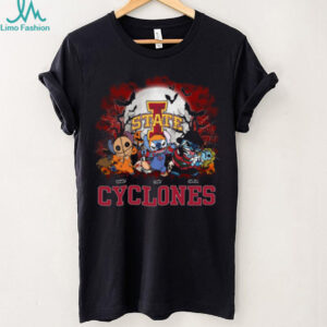 Iowa State Cyclones Halloween Stitch Horror Shirt – Personalized NCAA Football Tee – Custom Scary Gift for Families & Sports Fans