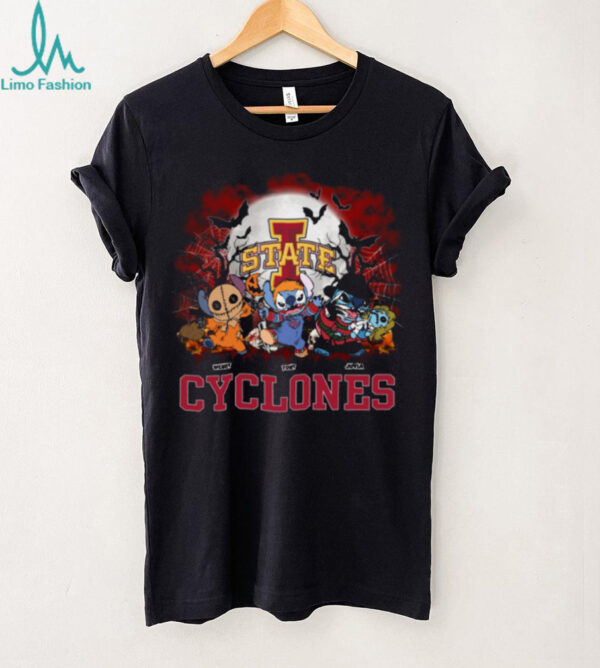 Iowa State Cyclones Halloween Stitch Horror Shirt – Personalized NCAA Football Tee – Custom Scary Gift for Families & Sports Fans
