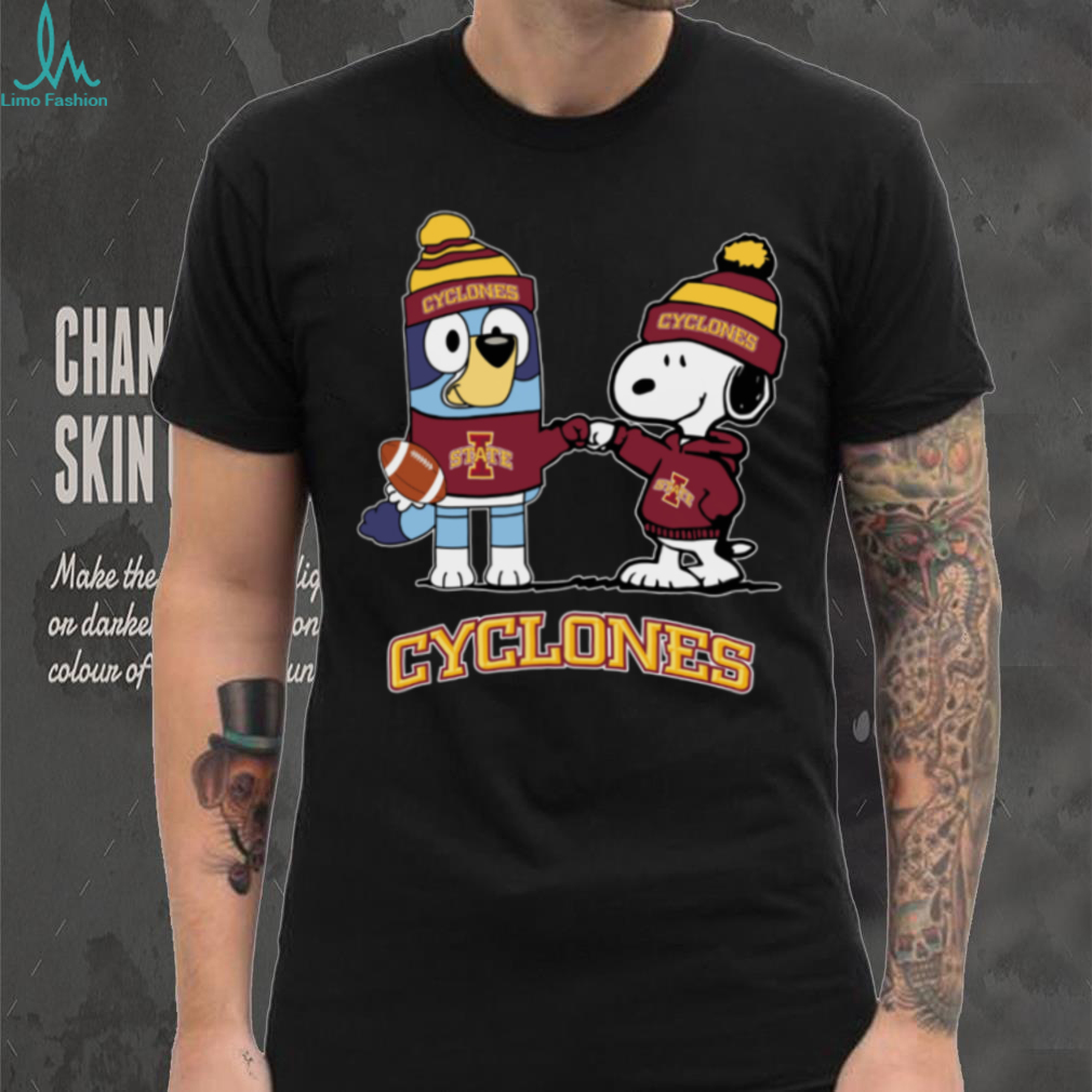 Iowa State Cyclones x Snoopy Bluey Christmas Football NCAA TShirt Iowa State Cyclones x Snoopy Bluey Christmas Football NCAA TShirt