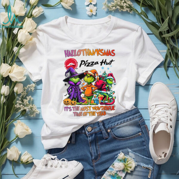 It’s The Most Wonderful Time Of The Year Grinch x Pizza Hut Christmas Halloween Thanksgiving Shirt