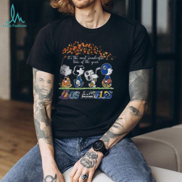 It’s The Most Wonderful Time Of The Year Peanuts Characters X Los Angeles Sports Teams Shirt