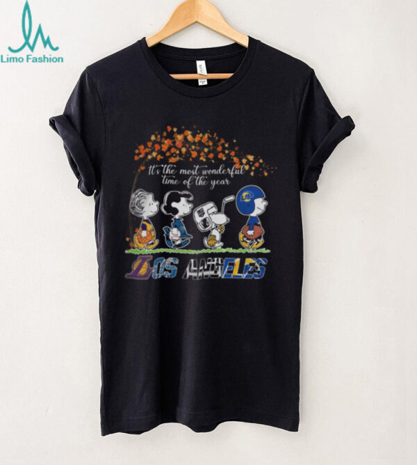 It’s The Most Wonderful Time Of The Year Peanuts Characters X Los Angeles Sports Teams Shirt