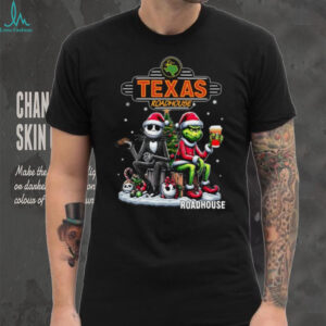Jack Skellington and The Grinch Texas Roadhouse Funny Christmas Mashup T Shirt