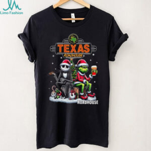 Jack Skellington and The Grinch Texas Roadhouse Funny Christmas Mashup T Shirt
