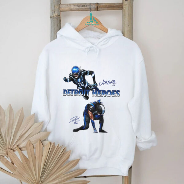 Jahmyr Gibbs And Amon Ra St Brown Detroit Heroes 2025 signature shirt