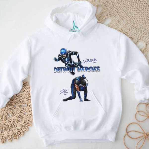Jahmyr Gibbs And Amon Ra St Brown Detroit Heroes 2025 signature shirt