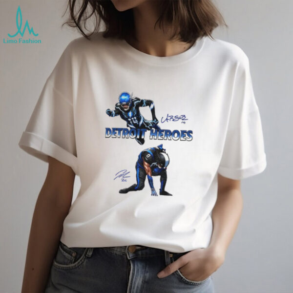 Jahmyr Gibbs And Amon Ra St Brown Detroit Heroes 2025 signature shirt
