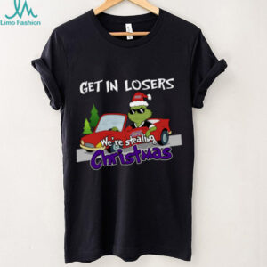 James Madison Dukes Grinch Christmas T Shirt Get In Losers We’re Stealing Christmas Holiday Tee